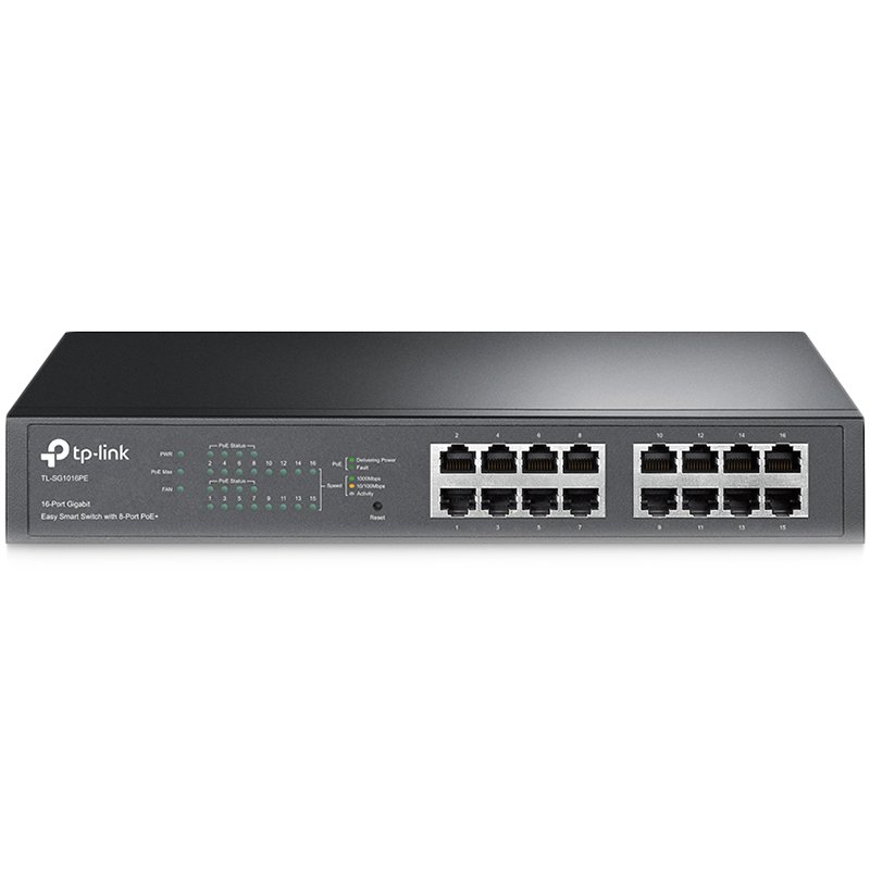 TP-Link TL-SG1016PE 16-Port Gigabit Desktop/Rackmount PoE+ Easy Sma...