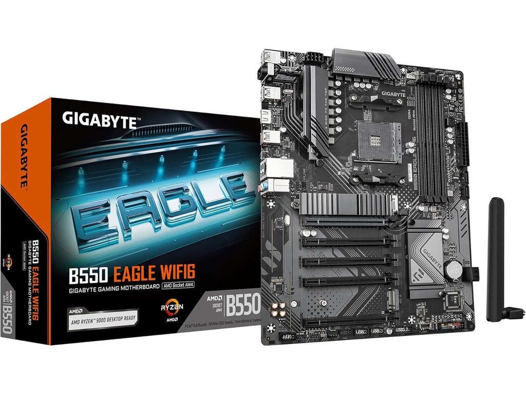 Gigabyte MB B550 EagleAM4, 4x DDR4, 4x SATA2x M.2, 1x HDMI, 6x USB, ATX