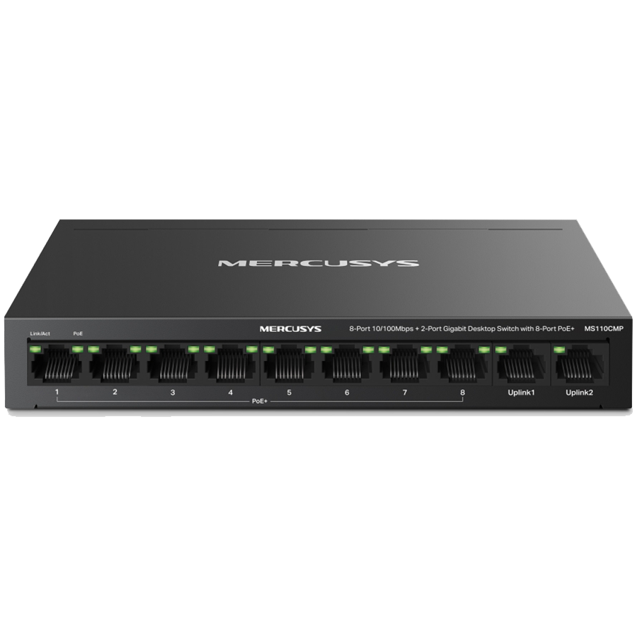 Mercusys MS110CMP 10-Port 10/100Mbps Desktop Switch with 8-Port PoE...