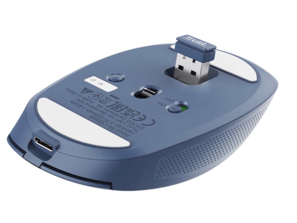 Trust OZAA compact wirelessmiš, 800-3200 dpi, optički,3 načina konekcije, punjiva baterija