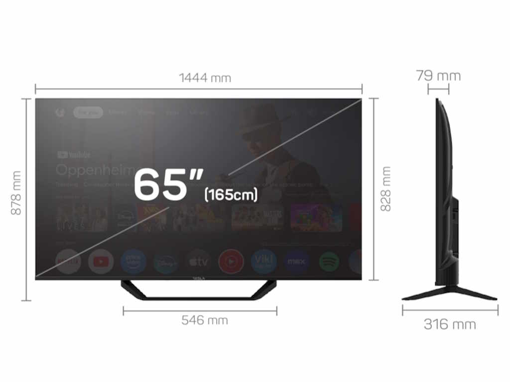 TESLA TV 65E655BUS Google         Google TV UHD          Google Assistant