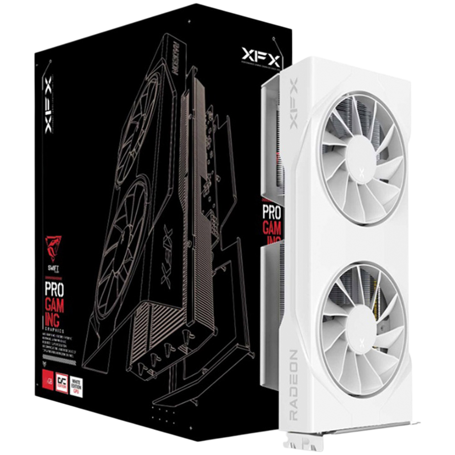 XFX Swift AMD Radeon RX 9060 XT OC White 8GB GDDR6 128-bit HDMI 2x ...