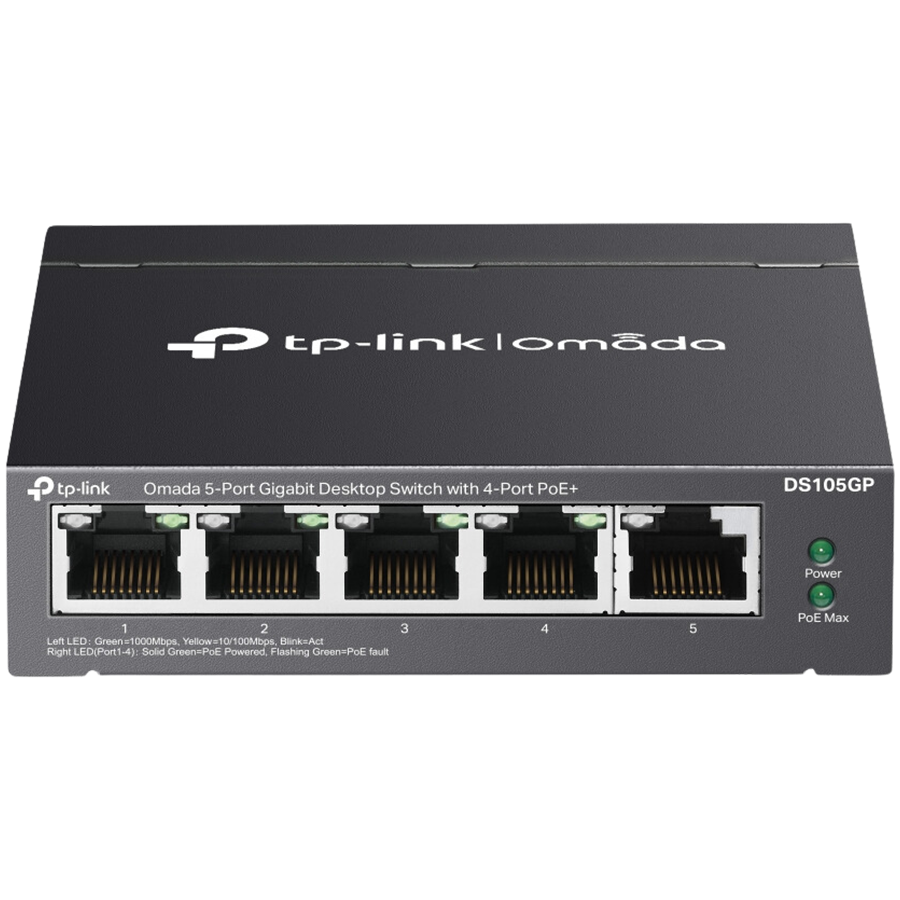 Omada 5-Port Gigabit Desktop Switch with  4-Port PoE+  PORT: 4× Gig...