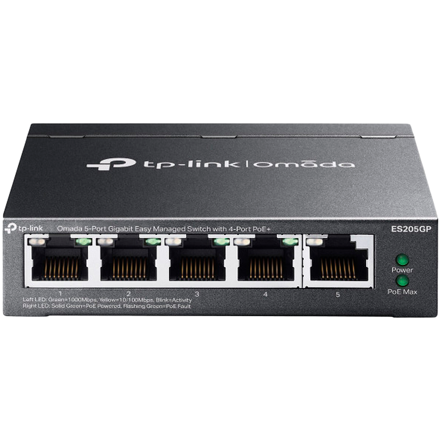 Omada 5-Port Gigabit Easy Managed Switch with 4-Port PoE+ 4× Gigabi...
