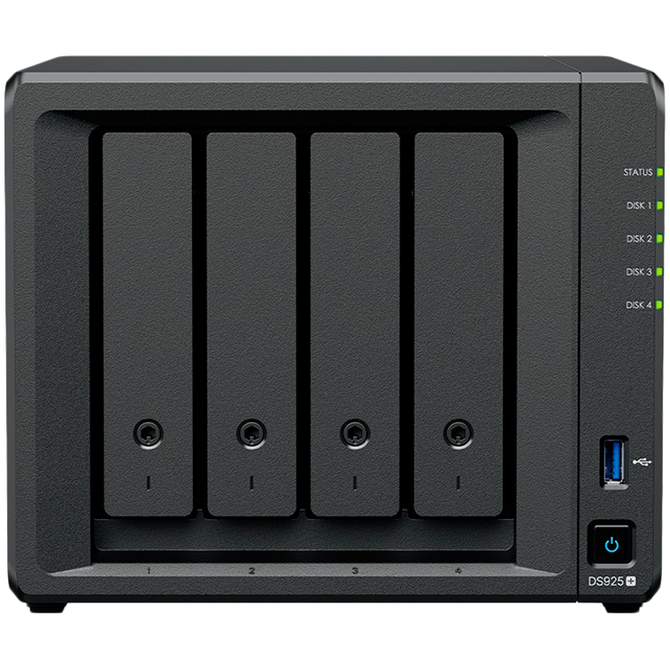 Synology DiskStation DS925+ Tower, 4-Bays 3.5'' SATA HDD/SSD, 2 x M...