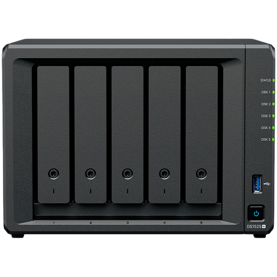 Synology DiskStation DS1525+ Tower, 5-Bays 3.5'' SATA HDD/SSD, 2 x ...