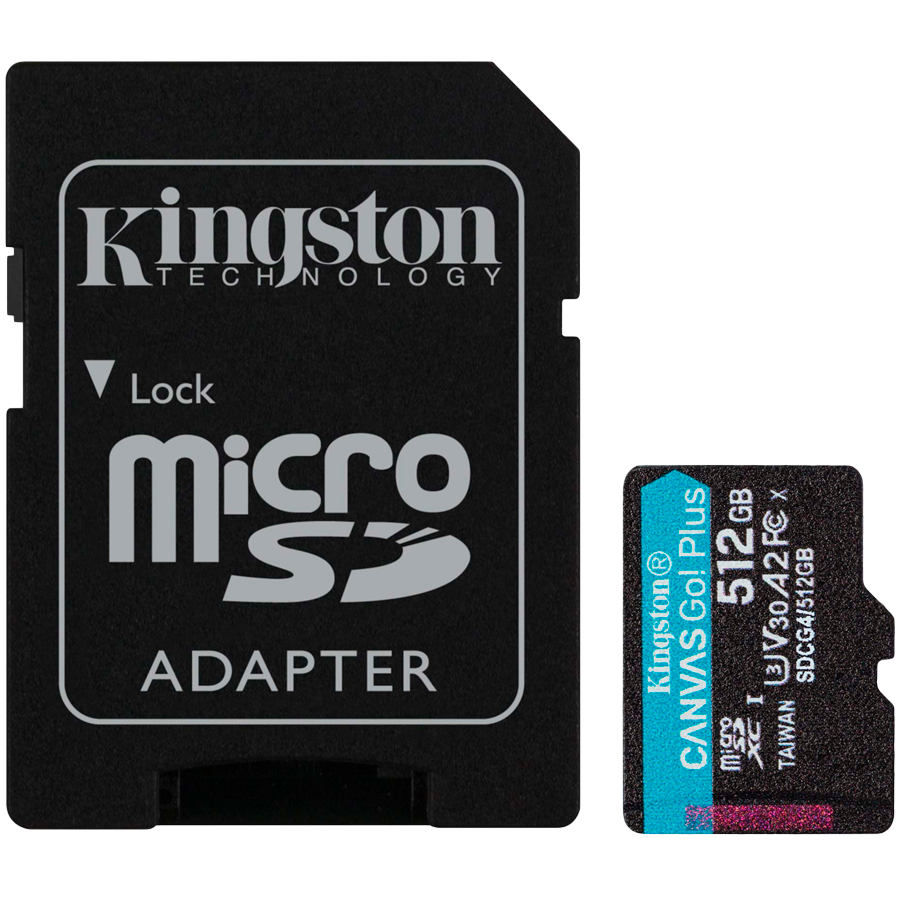 Kingston 512GB microSDXC Canvas Go Plus Gen4 200MB/s A2 U3 V30 Card...