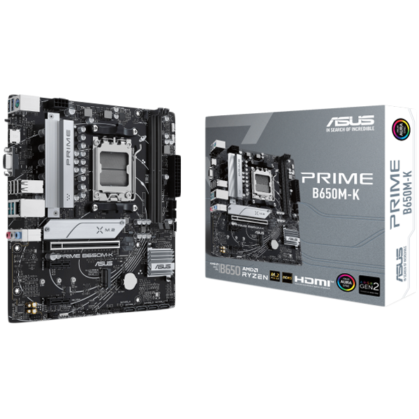ASUS PRIME B650M-K AM5 mATX MB - AMD B650 2xDIMM DDR5 2xM.2 4xSATA ...