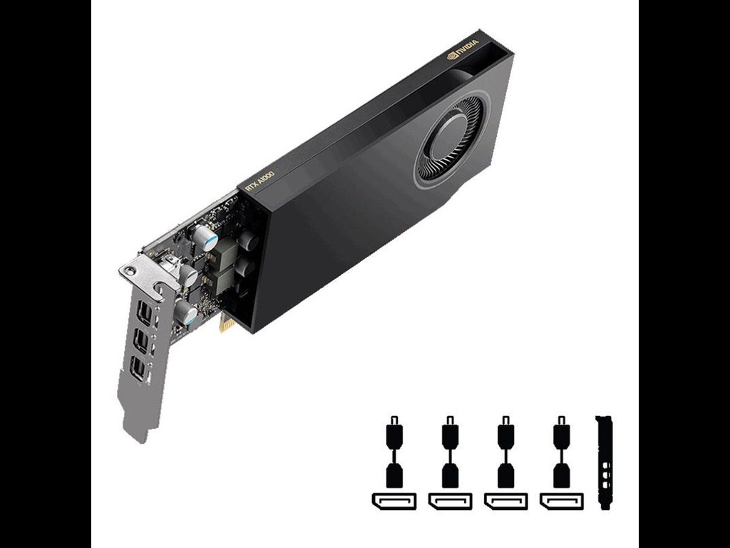 PNY VGA NVIDIA RTX A400 4GB4GB GDDR6 64bit,4xmDP with DP adapters