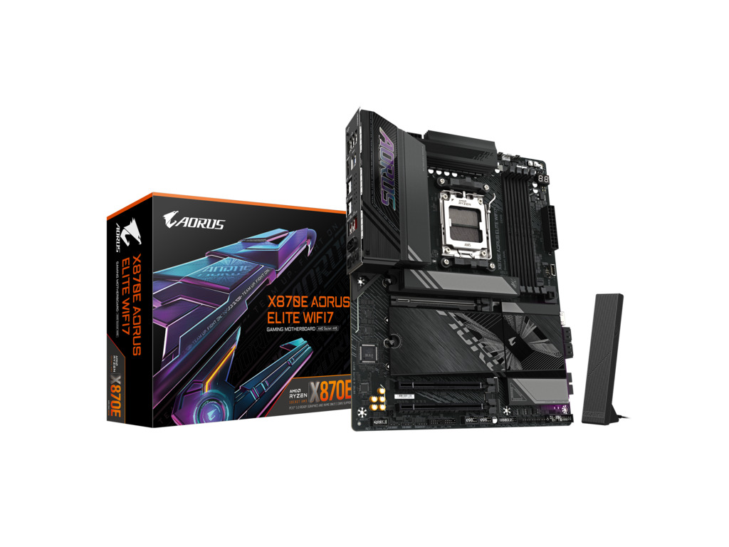 Gigabyte MB X870E Aorus EliteAM5, 4x DDR5, 4x M.2, 4xSATA2x HDMI, 2x DP, 12x USB, ATX