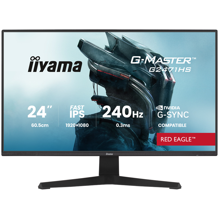 IIYAMA Gaming Monitor G2471HS-B1 G-MASTER 23.8" Fast IPS 1920 x 108...