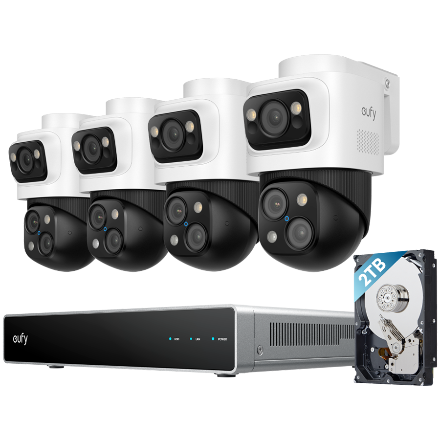 Anker, eufy NVR Security System S4 Max White 2TB, 4k Triple-Lens PT...