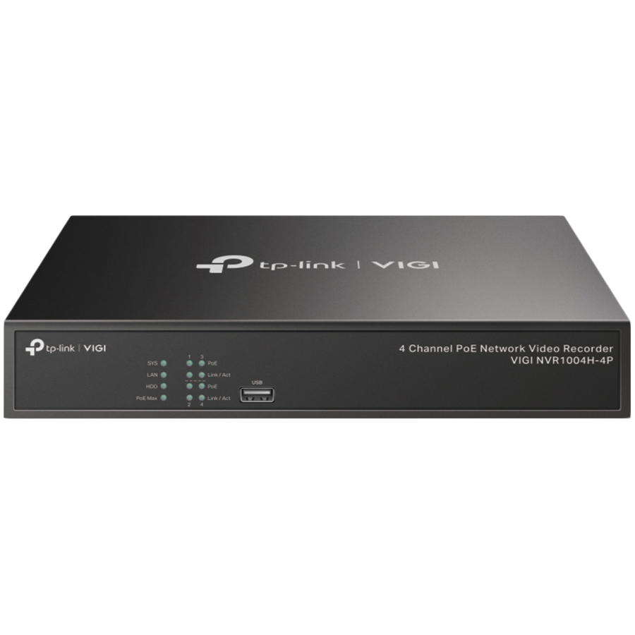 TP-Link VIGI NVR1004H-4P 4 Channel PoE Network Video Recorder, H.26...