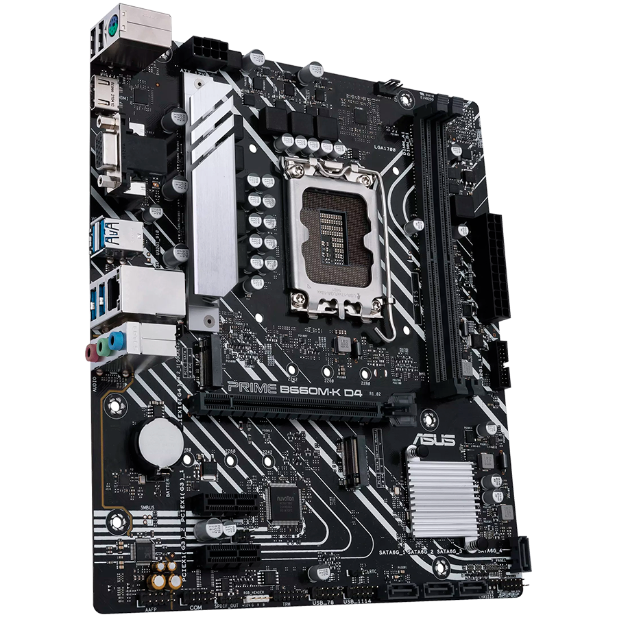 ASUS PRIME B660M-K D4 LGA1700 mATX MB - Intel B660 2xDIMM DDR4 2xM....