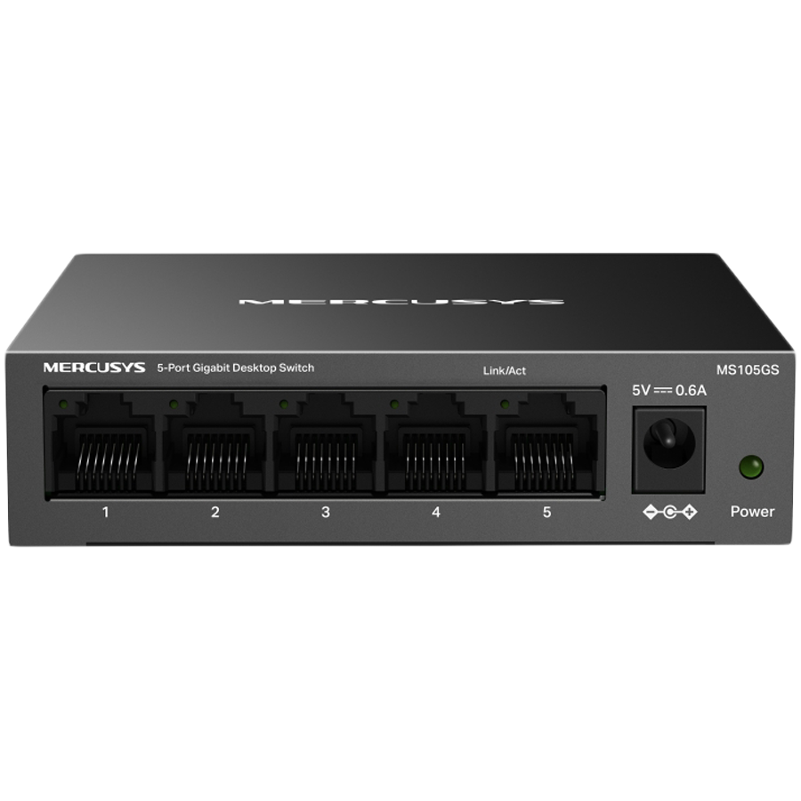 Mercusys MS105GS 5-Port Gigabit Desktop Switch, 5× Gigabit Ports, D...