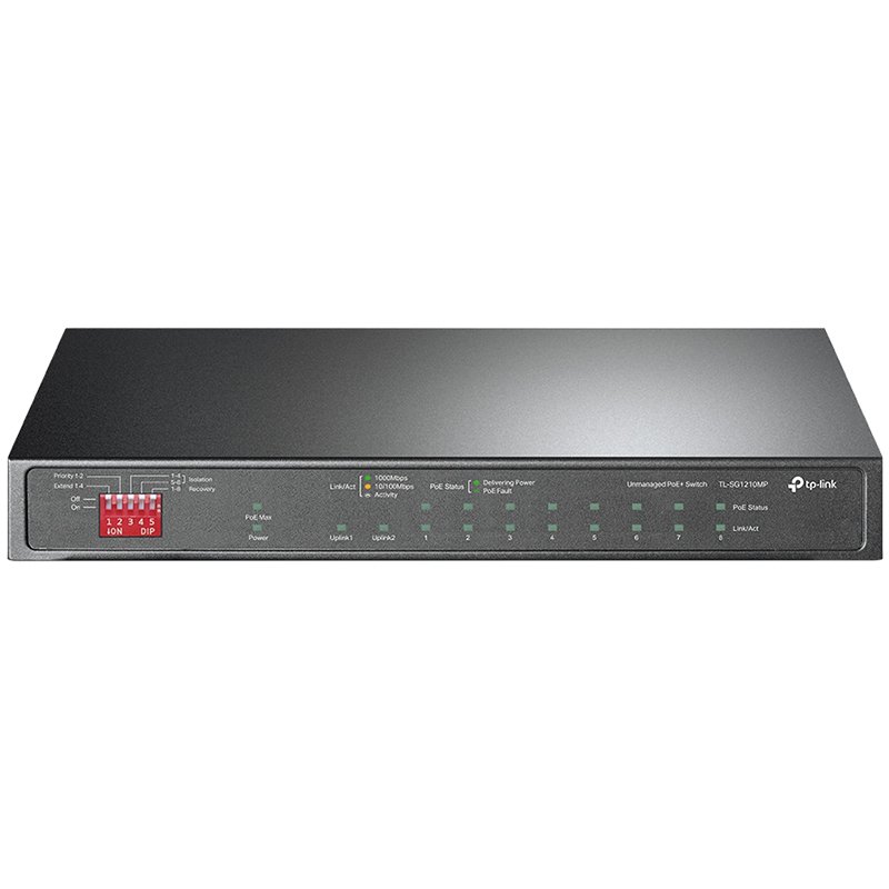 10-Port Gigabit Desktop Switch with 8-Port PoE+PORT: 8× Gigabit PoE...