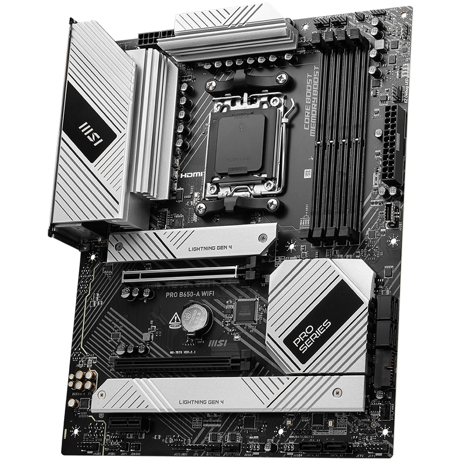 MSI PRO B650-A WIFI AM5 DDR5 AMD B650 SATA 6Gb/s 2.5G LAN Wi-Fi 6E,...