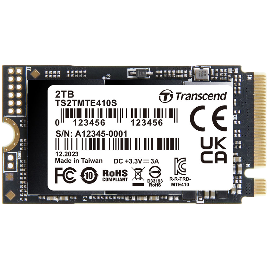 Transcend 2TB, M.2 2242, PCIe Gen4x4, NVMe, 3D TLC, DRAM-less