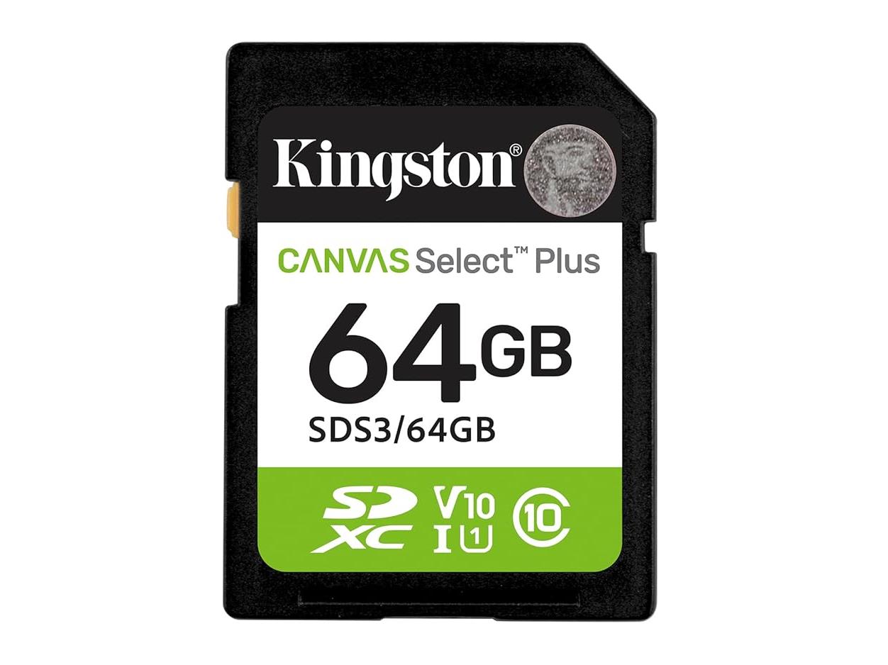 Kingston SD 64GB Class 10Canvas Select Plus100MBs Read,Class 10 UHS-I