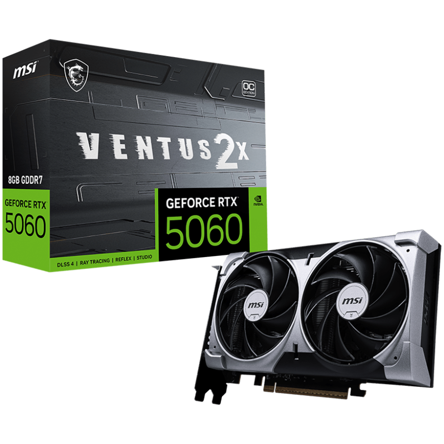 MSI Video Card NVIDIA GeForce RTX 5060 8G VENTUS 2X OC (8GB GDDR7/1...