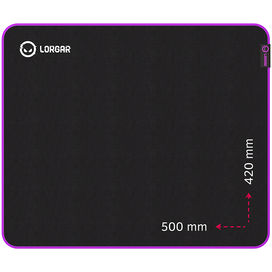 Lorgar Main 315, Gaming mouse pad, High-speed surface, Purple anti-...