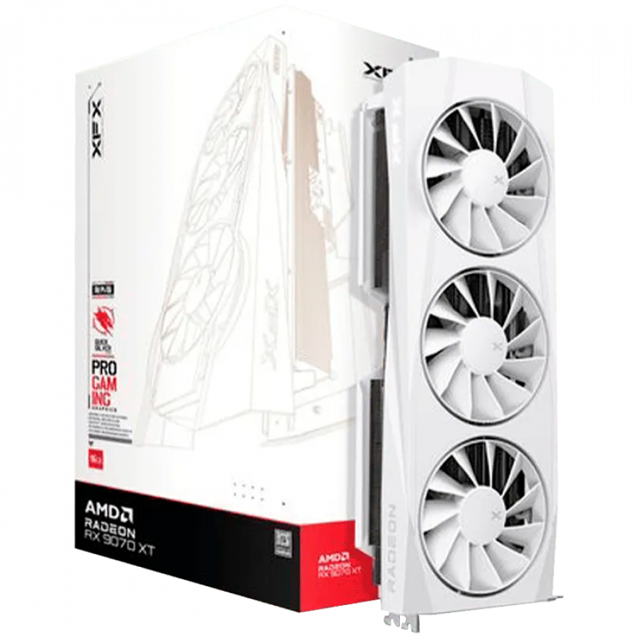 XFX Quicksilver AMD Radeon RX 9070XT White 16GB GDDR6 256-bit HDMI ...