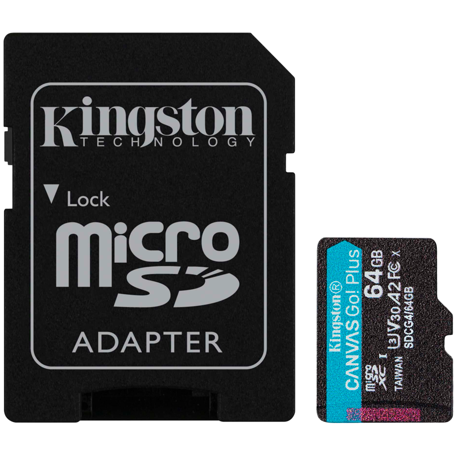 Kingston 64GB microSDXC Canvas Go Plus Gen4 200MB/s A2 U3 V30 Card ...