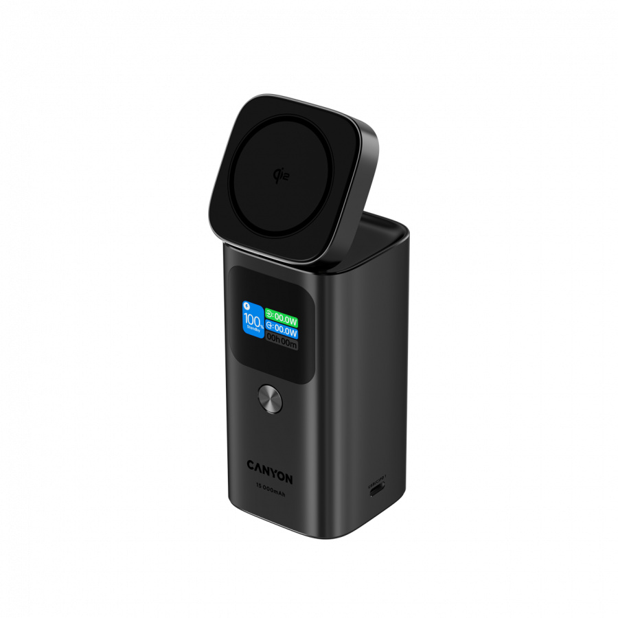 CANYON Qi2 magnetic power bank OnPower 150 15000mAh Aluminium Dark ...