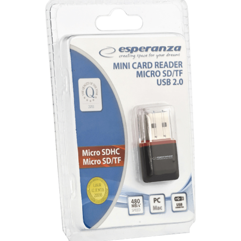 Čitač kartica Esperanza USB 2.0 + Micro SD/TF