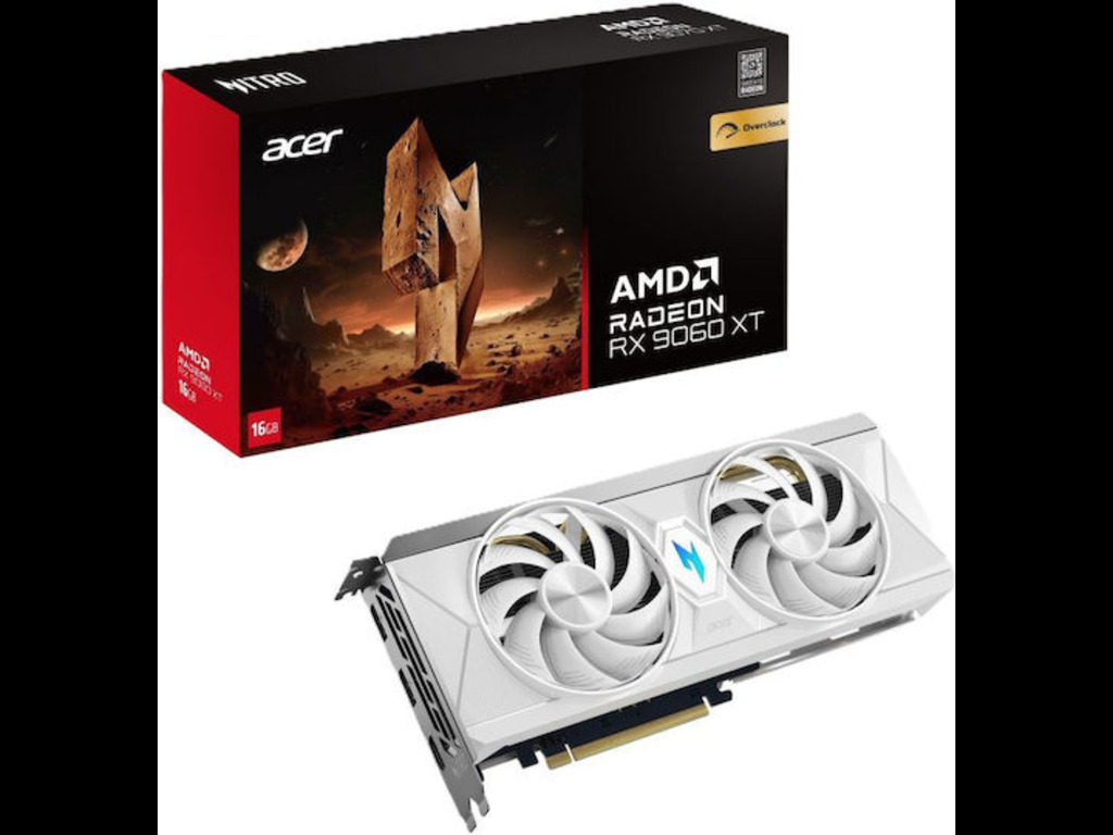 ACER NITRO RX9060XT 16G WHITEAMD RX 9060XT;16GB GDDR6;HDMI,2xDP