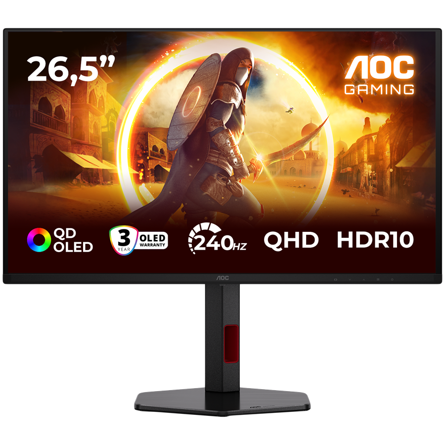 AOC Monitor LED Q27G4ZDR Gaming 27" QD - OLED 2560x1440 2H 240Hz Pi...