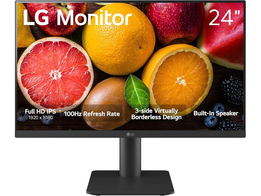 LG monitor 24MS550-B (23.8'')FHD 100Hz, IPS, 5ms, 250cdHDMI, VESA 75x75, HAS,Tilt, 2x2W Speaker