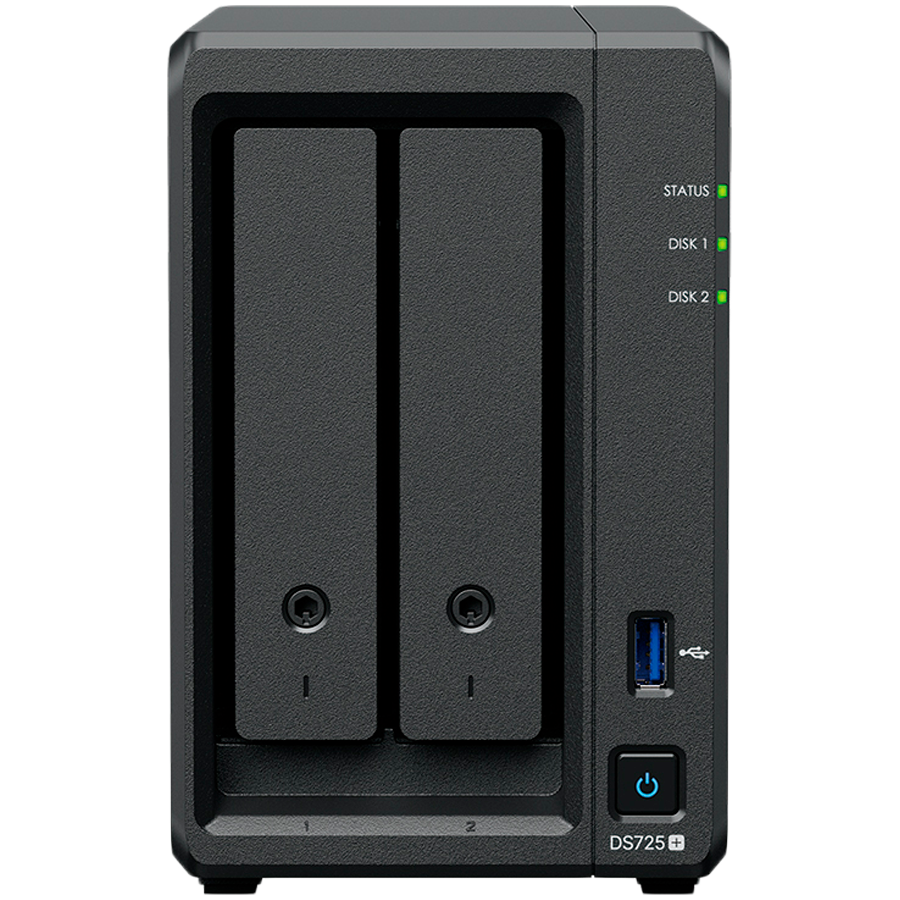Synology DS725+, Tower, 2-Bays 3.5'' SATA HDD/SSD, 2 x M.2 2280 NVM...