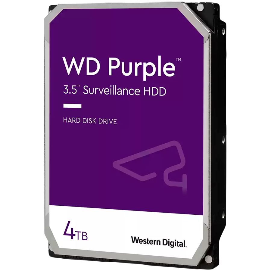 HDD Video Surveillance WD Purple 4TB CMR, 3.5'', 256MB, SATA 6Gbps,...