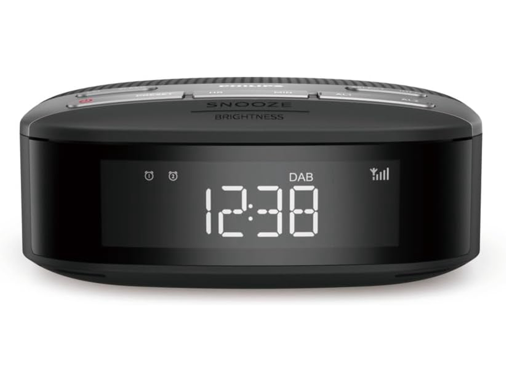 Philips TAR3505/12 budilnikFM; DAB+; Dvostruki alarm;Izlazna snaga (RMS) 1W;