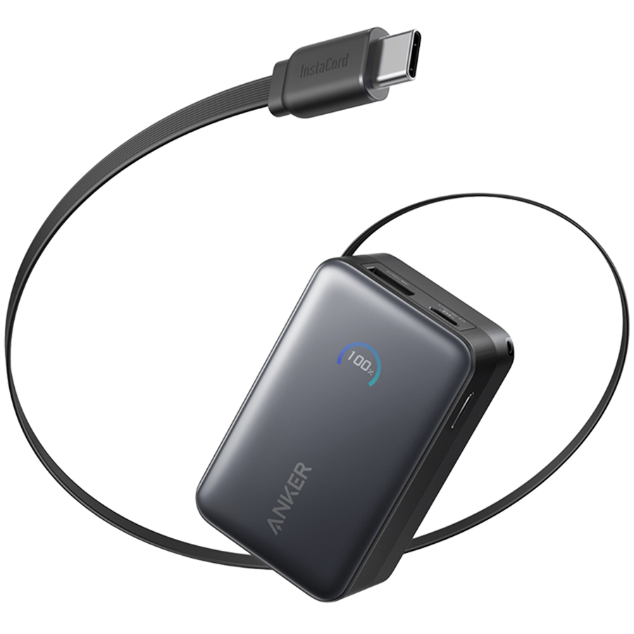 Anker Nano Power Bank (10K, 45W, Built-In Retractable USB-C Cable) ...