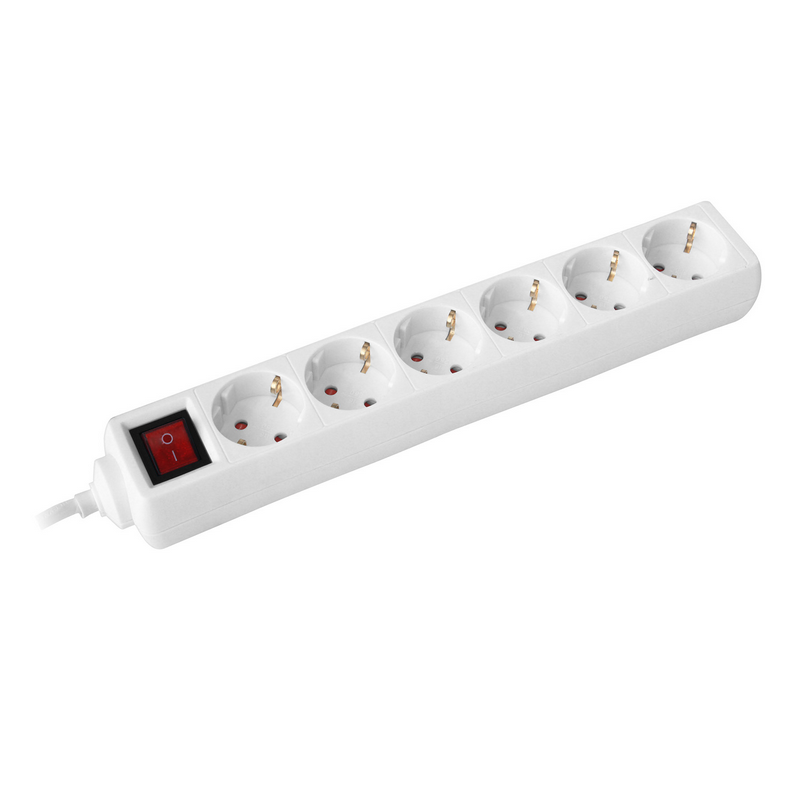  Produžni kabel Commel 6 utičnica s prekidačem 5m Bijeli