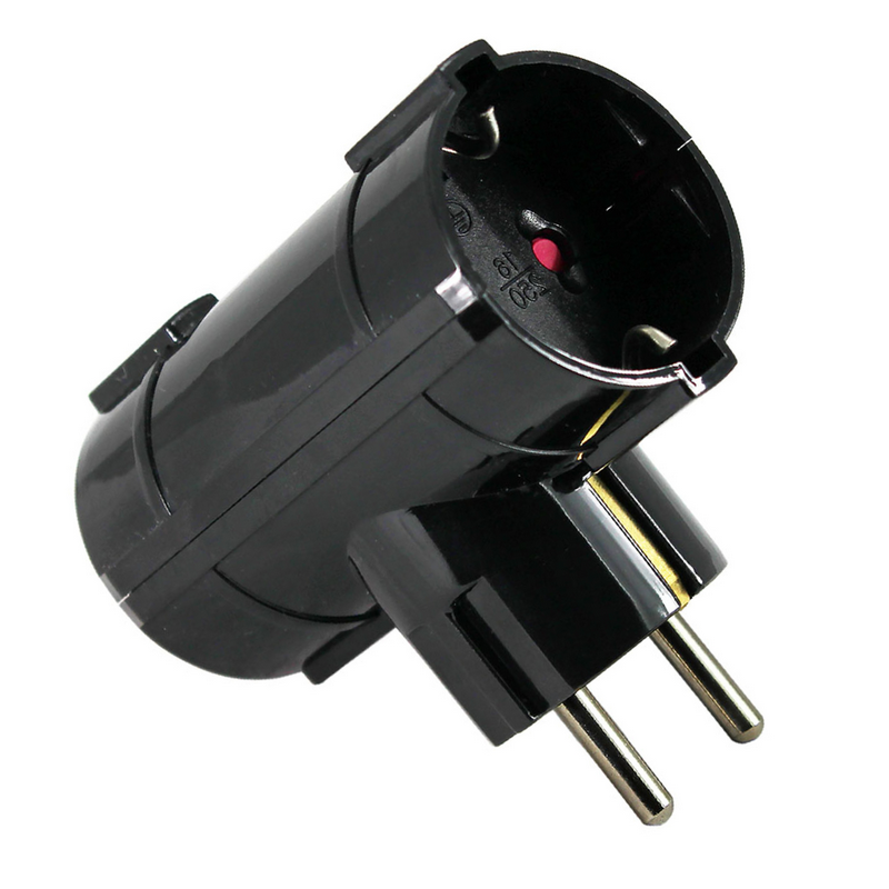 Utikač T Commel Dvostruki Crni