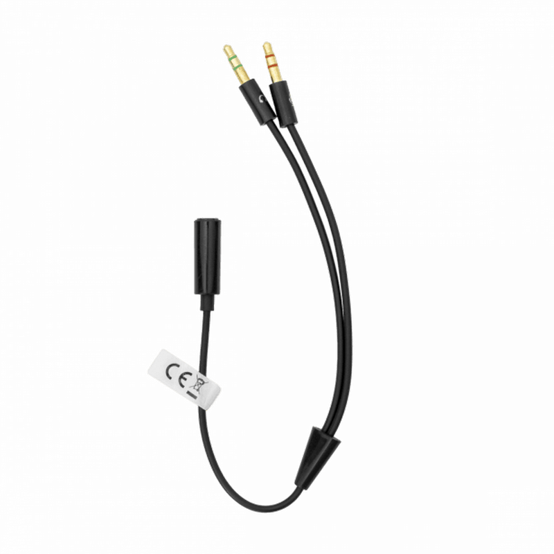  Adapter SBOX 3.5mm (ž) 4-pinski - 2x3.5mm (m) 3-pinski crni