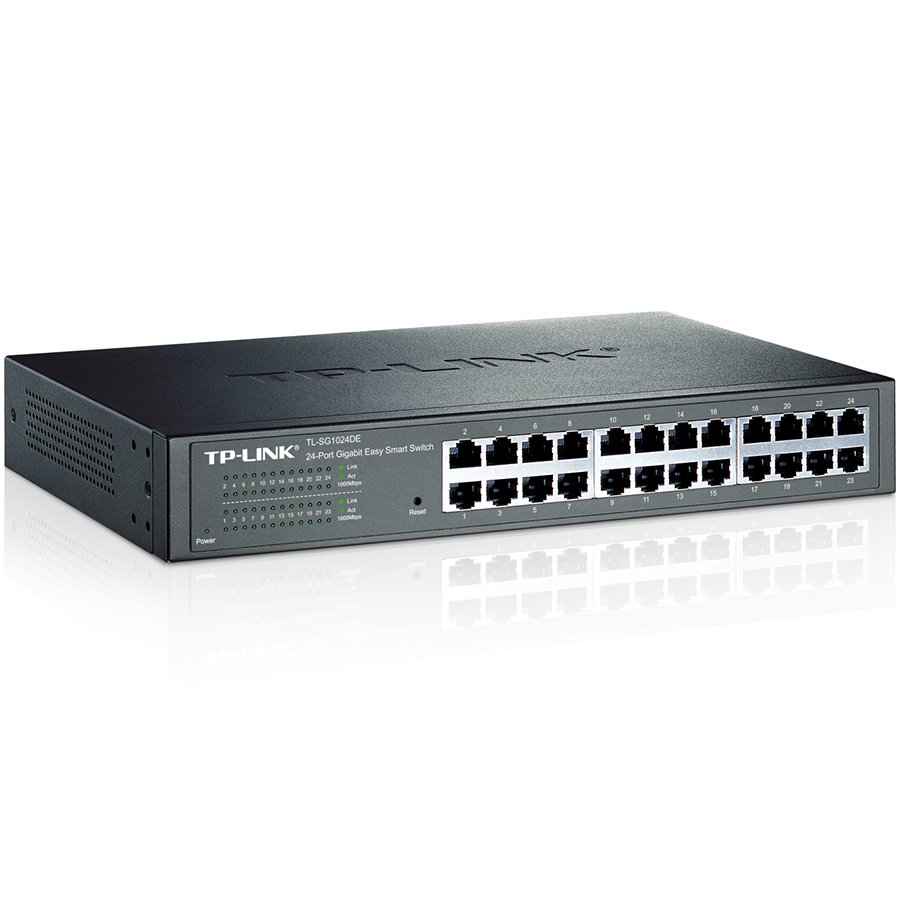 Switch TP-LINK 24-Port Gigabit Easy Smart Switch, 24 10/100/1000Mbp...