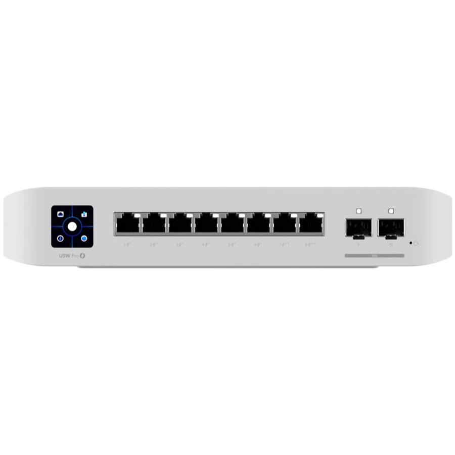 Ubiquiti USW-Pro-8-PoE-EU An 8-port, Layer 3 switch with PoE+ and P...