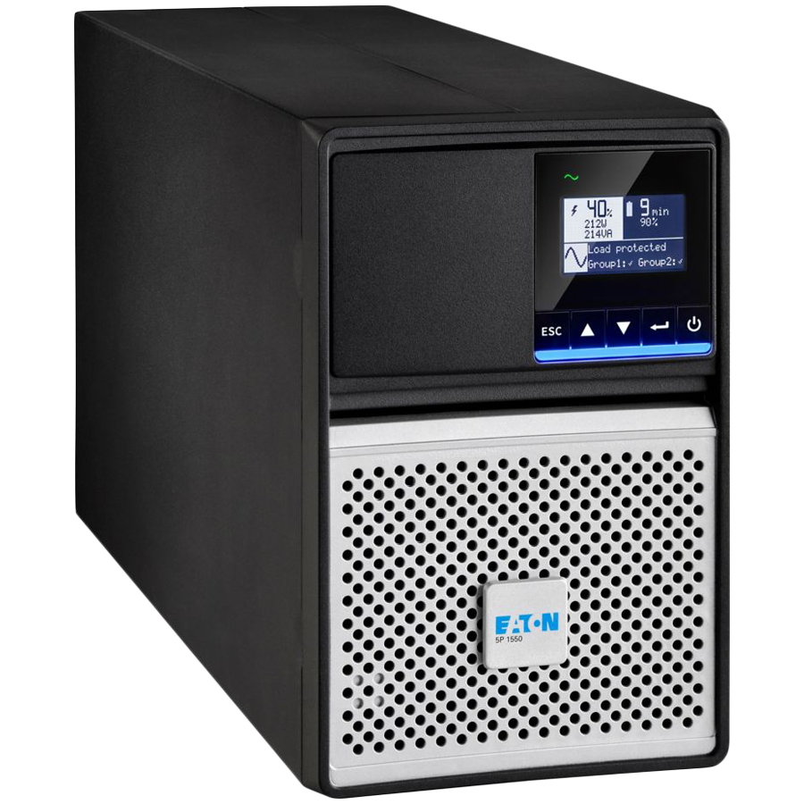 Eaton 5P Gen2 UPS, 1550 VA, 1350 W, Tower, Sine wave, Line interact...