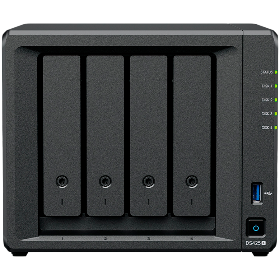 Synology DiskStation DS425+ Tower, 4-Bays 3.5'' SATA HDD/SSD, 2 x M...