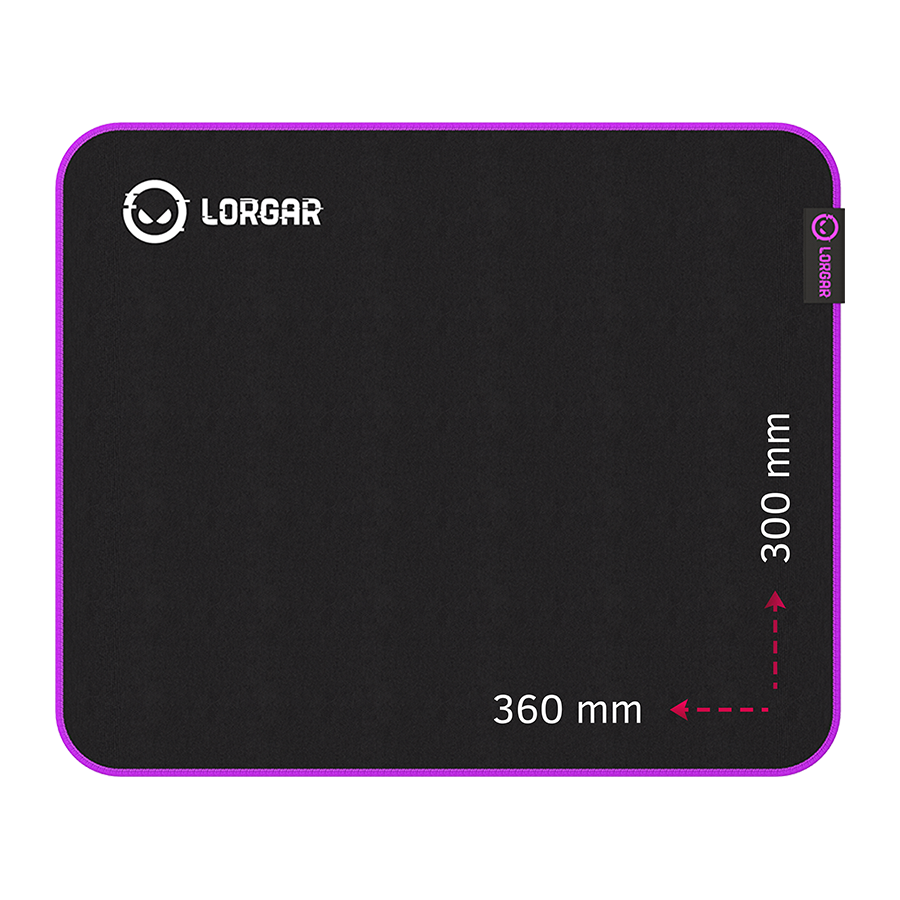 Lorgar Main 313, Gaming mouse pad, High-speed surface, Purple anti-...