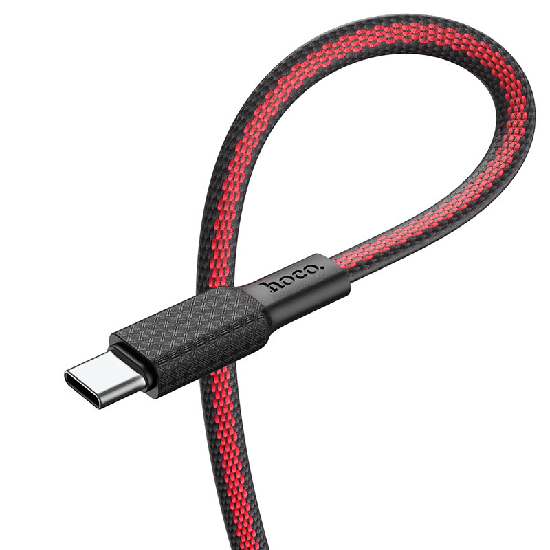 Kabel Hoco X69 Jaeger Braided USB-C to USB-C 60W 1m  crveno-crni