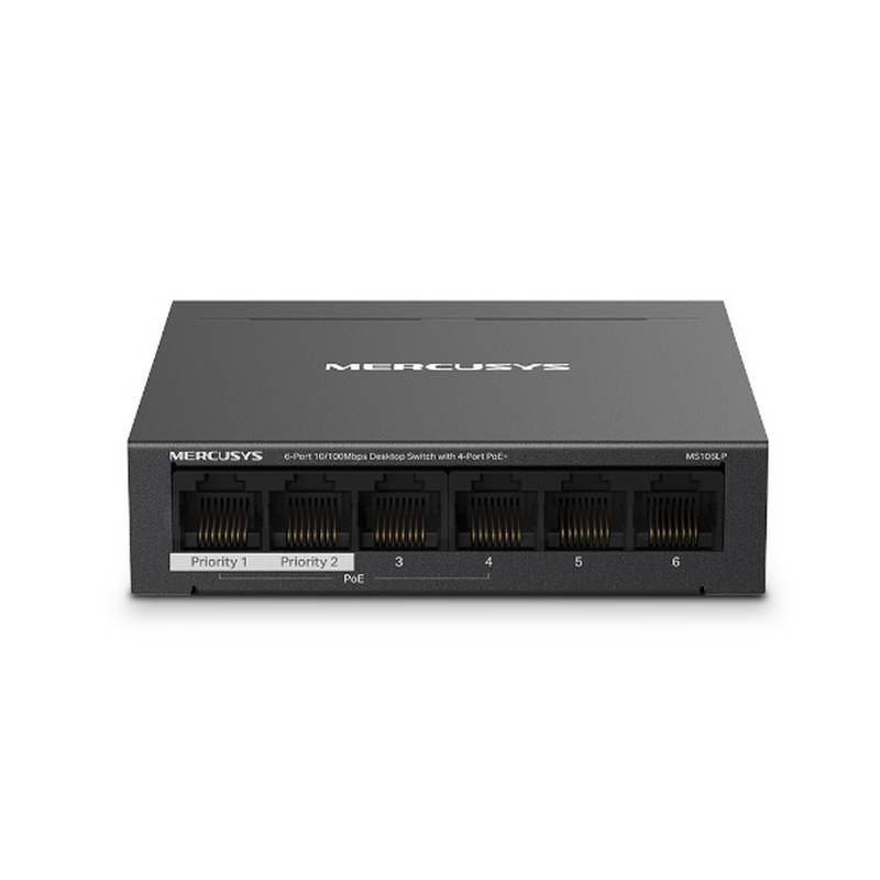 Switch Mercusys 6-Port 10/100Mbps Desktop Switch with  4-Port PoE+ MS106LP
