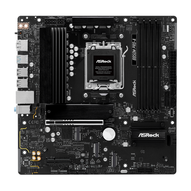 ASROCK MB B850M PRO-A4xDDR5, 3xM.2, 4xSATA, 17xUSBHDMI, DP, RAID, Micro ATX