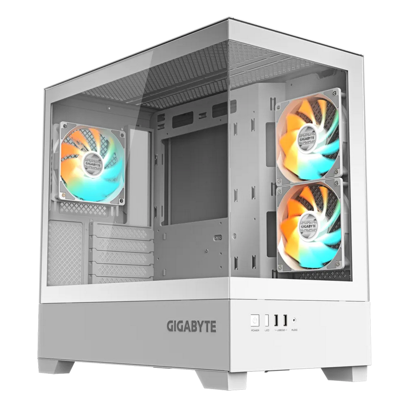 Gigabyte Case GB-C201PI Mid-tower, mATX, White, 3x 120mm ARGB fans