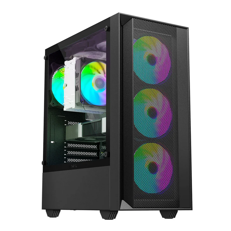 Spire Gaming Case G20, 4xRGBTempered Glass Side,Mesh FrontVGA: 325mm, CPU Cooler: 160mm, ATX