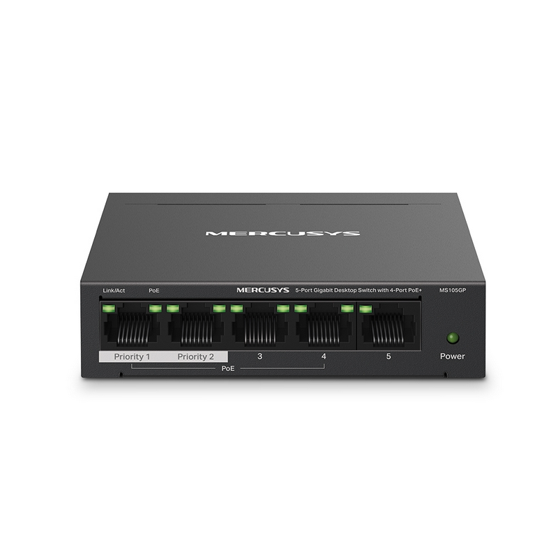 Switch Mercusys 5-Port Gigabit Desktop Switch with 4-Port  PoE+ MS105GP